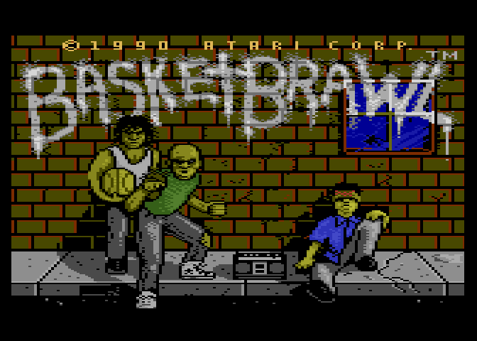 BasketBrawl Atari 7800 Screenshot: Title screen.