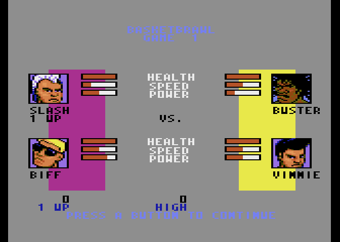 BasketBrawl Atari 7800 Screenshot: Ready to start the game?
