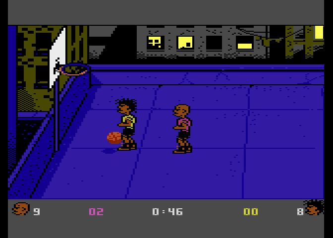 BasketBrawl Atari 7800 Screenshot: Attempting to score...
