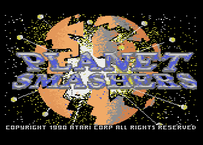 Planet Smashers Atari 7800 Screenshot: Title screen.