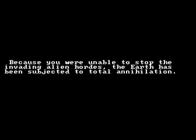 Planet Smashers Atari 7800 Screenshot: Mission failure...