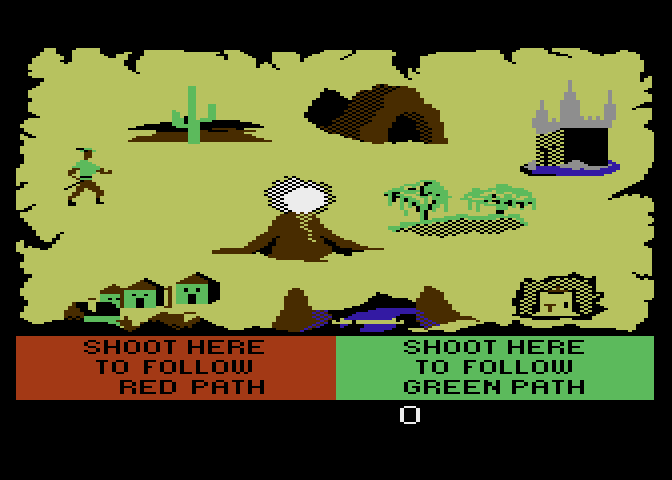 Crossbow Atari 7800 Screenshot: Game start; first, select a path...