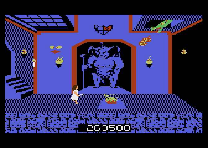 Crossbow Atari 7800 Screenshot: A dragon guards this temple...