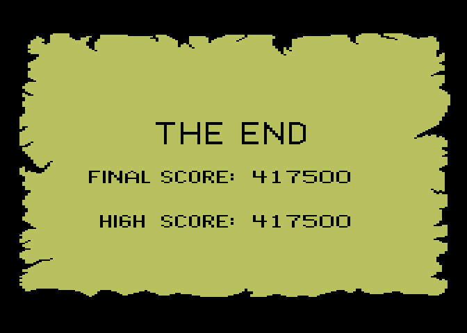 Crossbow Atari 7800 Screenshot: Game over.