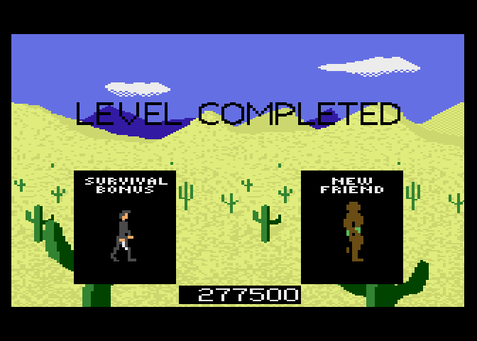 Crossbow Atari 7800 Screenshot: Level complete, and a new friend joined!