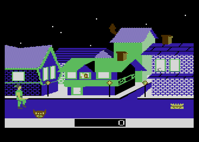 Crossbow Atari 7800 Screenshot: Entering a haunted neighborhood...
