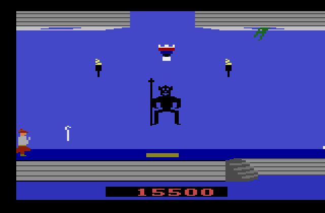 Crossbow Atari 2600 Screenshot: Don't get hit by falling objects.