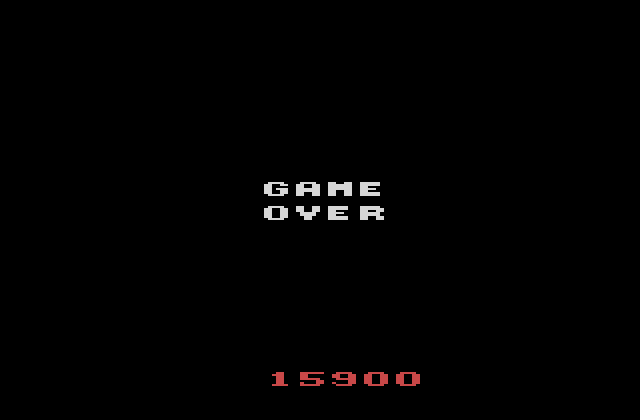 Crossbow Atari 2600 Screenshot: Game over.