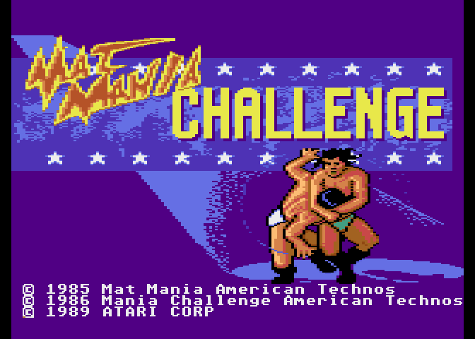 Mania Challenge Atari 7800 Screenshot: Title screen.