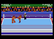 Mania Challenge for Atari 7800 - Blue player attempts kicking the red player...