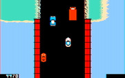 Spy Hunter for IBM PC/Compatibles - After you crash, the red van drops off another car for you.