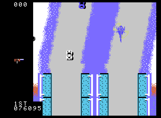 Spy Hunter ColecoVision Screenshot: An incoming helicopter!