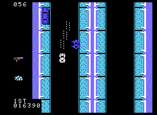 Spy Hunter ColecoVision Screenshot: Bridges and other narrow runs can be tough to navigate...