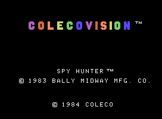 Spy Hunter ColecoVision Screenshot: Title screen.