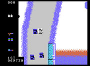Spy Hunter for ColecoVision - Icy roads make the narrow and curvy sections even tougher.