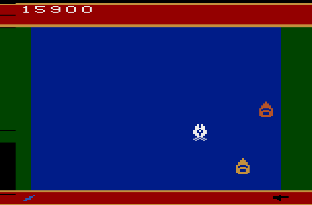 Spy Hunter Atari 2600 Screenshot: Some enemy boats appear!
