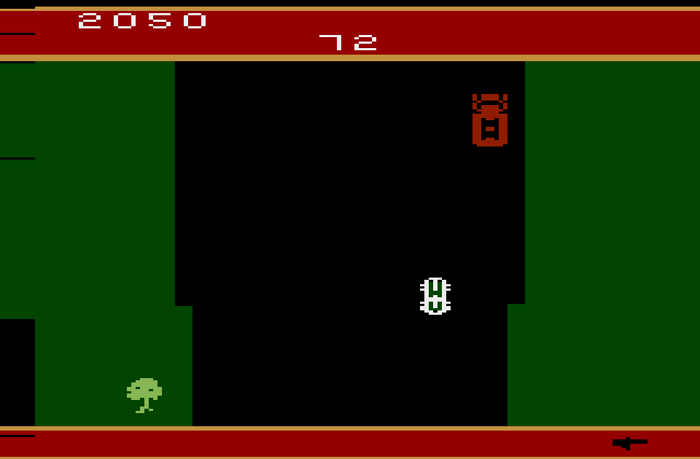 Spy Hunter Atari 2600 Screenshot: A weapons van appears...