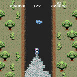 Spy Hunter for Arcade - Try to avoid the water, it will make your car lose control temporarily.