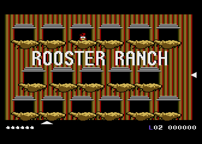 Crack'ed Atari 7800 Screenshot: Rooster Ranch bonus round.