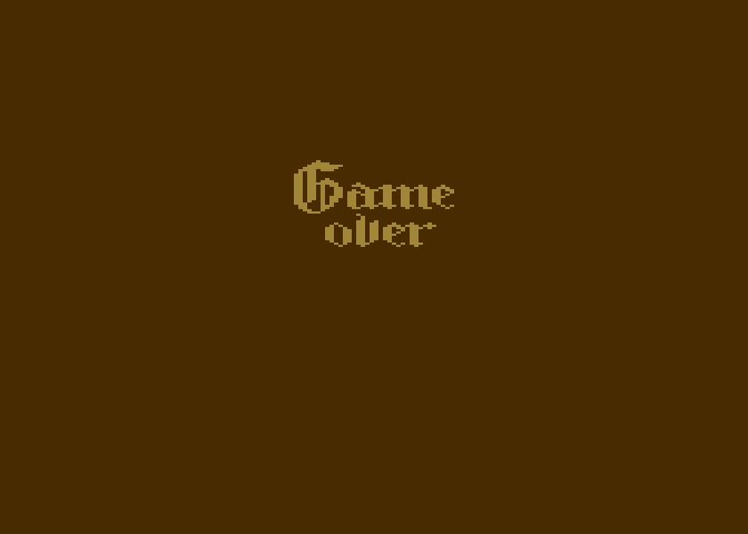 Dark Chambers Atari 7800 Screenshot: Game over.