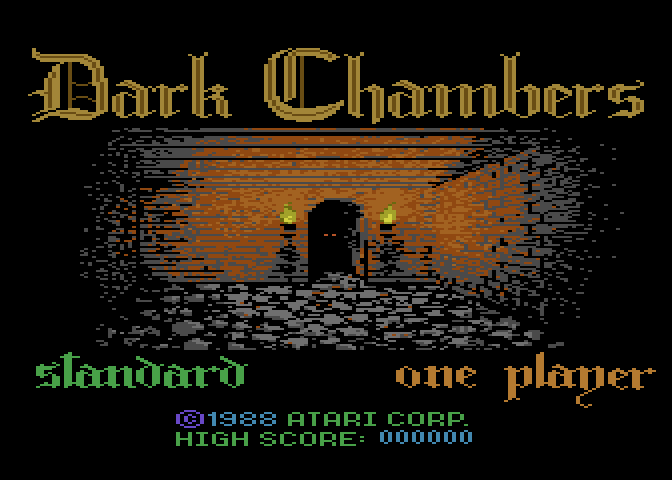 Dark Chambers Atari 7800 Screenshot: Title screen.
