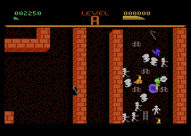 Dark Chambers Atari 7800 Screenshot: On the tougher skill level there are more enemies and tougher enemies to deal with...