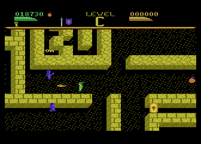 Dark Chambers Atari 7800 Screenshot: I'll need a key to open that locked door...