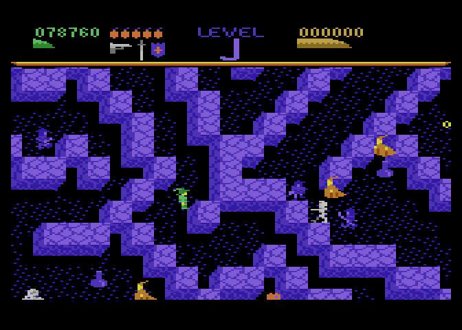 Dark Chambers Atari 7800 Screenshot: The mazes become more complicated as the game progresses.