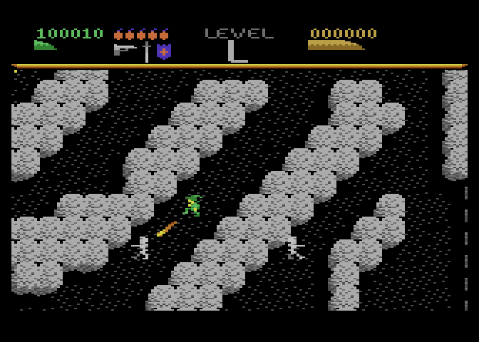 Dark Chambers Atari 7800 Screenshot: This maze has some diagonal passages...