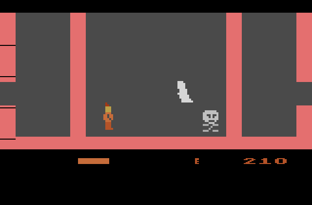 Dark Chambers Atari 2600 Screenshot: That skull is generating ghosts...