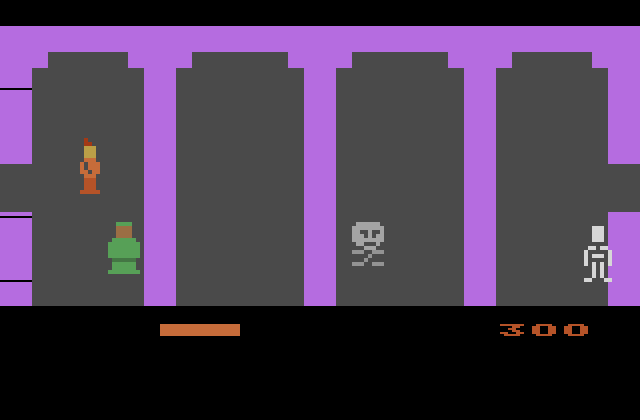 Dark Chambers Atari 2600 Screenshot: Exploring a maze...