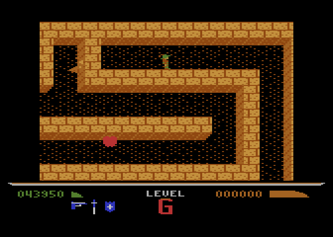 Dark Chambers Atari 8-bit Screenshot: The level begins here...now explore!