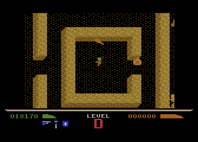 Dark Chambers Atari 8-bit Screenshot: Start of Level D.