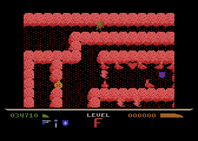 Dark Chambers Atari 8-bit Screenshot: There are quite a few paths to explore here!