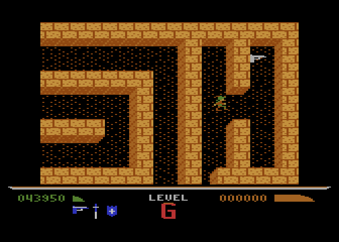 Dark Chambers Atari 8-bit Screenshot: A gun! That may be useful...