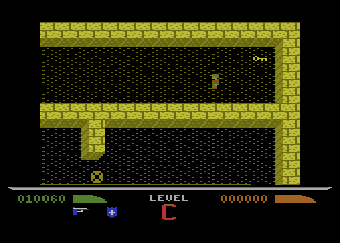 Dark Chambers Atari 8-bit Screenshot: Grab that key, you'll need it later...