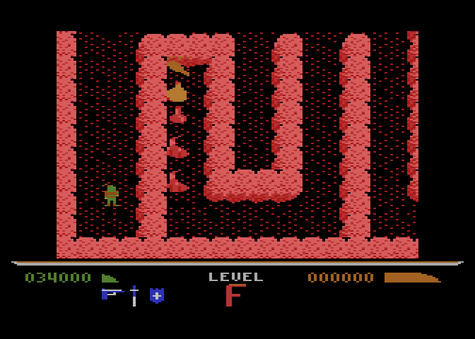 Dark Chambers Atari 8-bit Screenshot: start of Level F.