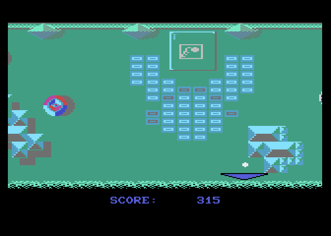 Jinks Atari 7800 Screenshot: Destroying bricks...