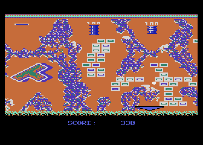 Jinks Atari 7800 Screenshot: Destroying bricks...