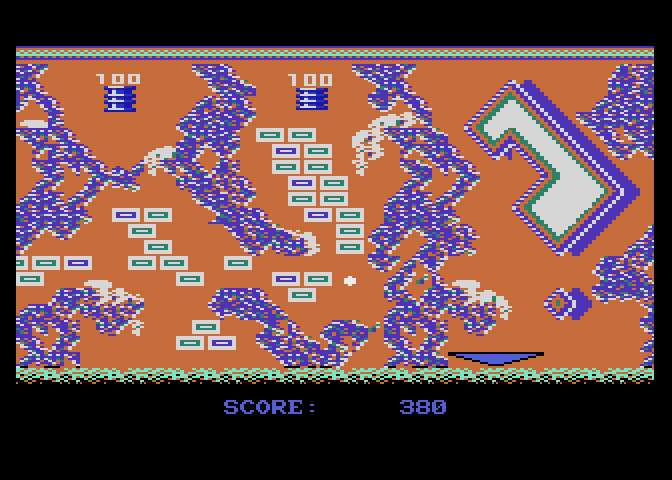 Jinks Atari 7800 Screenshot: This level has some tricky barriers to negotiate...