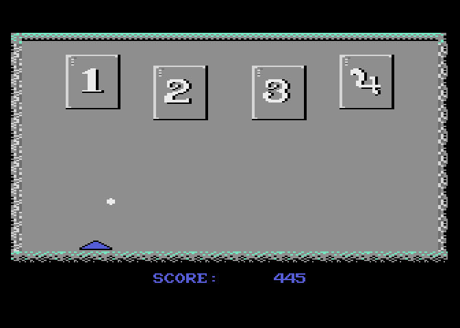 Jinks Atari 7800 Screenshot: The interlude screen; hit a number with the ball to travel to that level.
