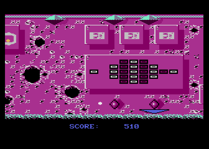 Jinks Atari 7800 Screenshot: Located some more bricks to destroy...