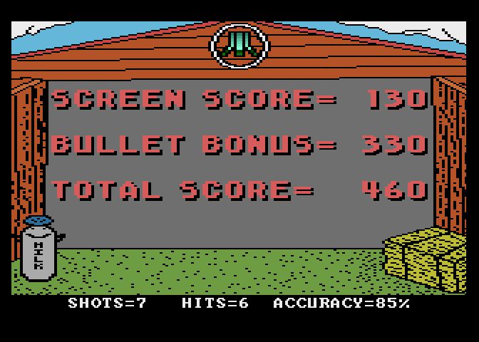 Barnyard Blaster Atari 7800 Screenshot: My score so far...