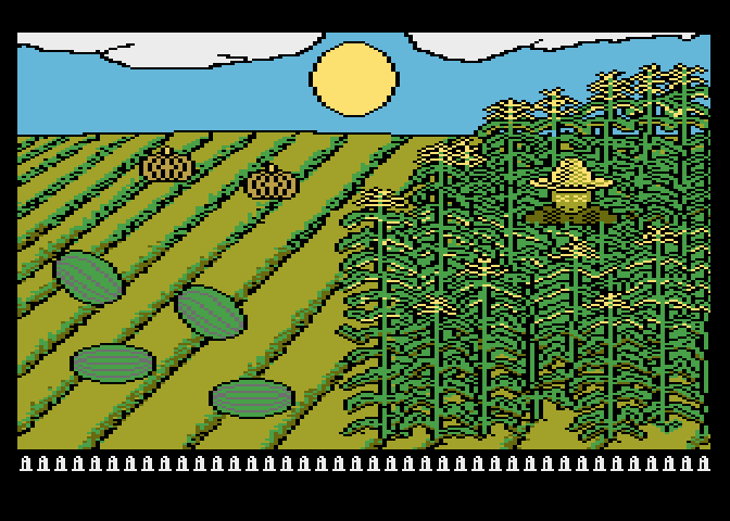 Barnyard Blaster Atari 7800 Screenshot: Shoot targets in the field...