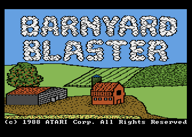 Barnyard Blaster Atari 7800 Screenshot: Title screen.