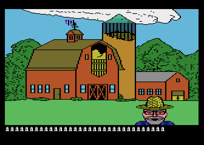 Barnyard Blaster Atari 7800 Screenshot: Bottle hit for 40 points! The longer it's in the air, the fewer points are awarded...