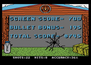 Barnyard Blaster for Atari 7800 - The score screen; shoot to continue the game.