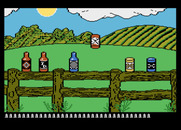 Barnyard Blaster for Atari 7800 - A can goes flying...