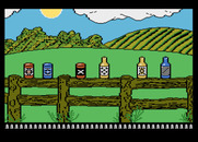 Barnyard Blaster for Atari 7800 - Start out by shooting some cans and bottles.