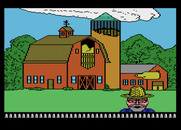 Barnyard Blaster for Atari 7800 - The farmer tosses some bottles, attempt to shoot them...